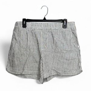 Maurices Women’s Black and White Striped Linen Lightweight Shorts Size Large
